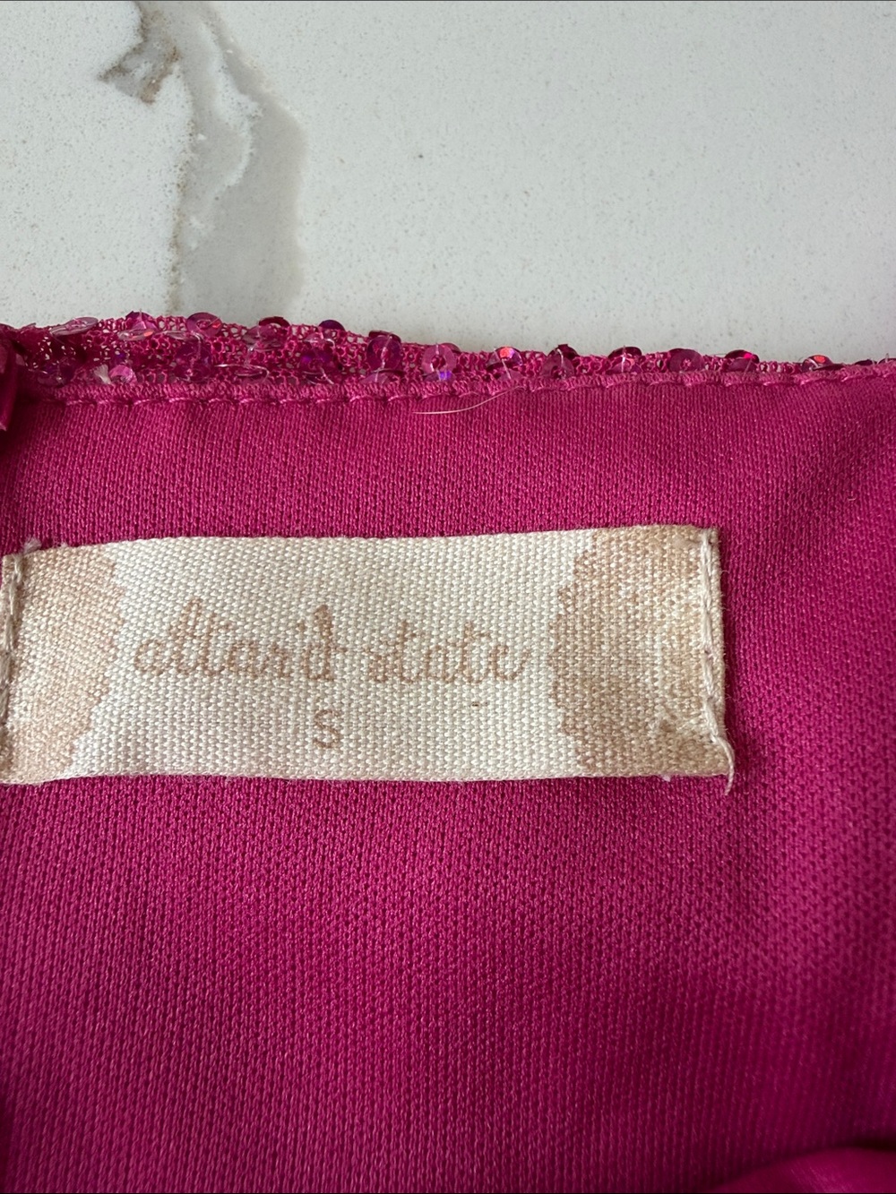 Altar’d State pink sequin formal dress with gathering detail at hips- small - Picture 2 of 3